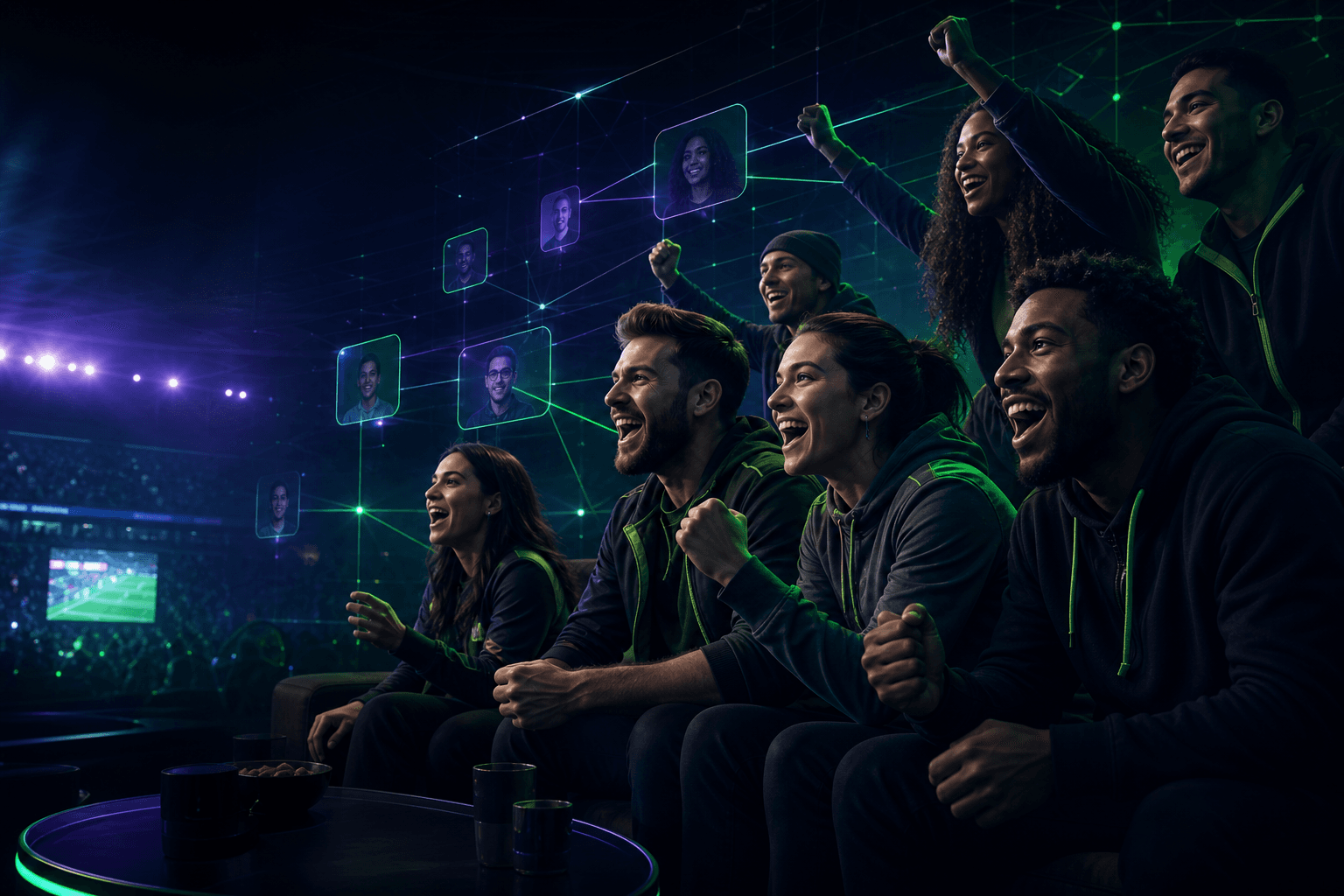 Ilustrace sportovní komunity a přátel